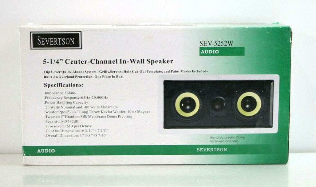 Severtson SEV-5252W In Wall Center Channel Speaker (White) 5.25\'\' 8ohms  D41 