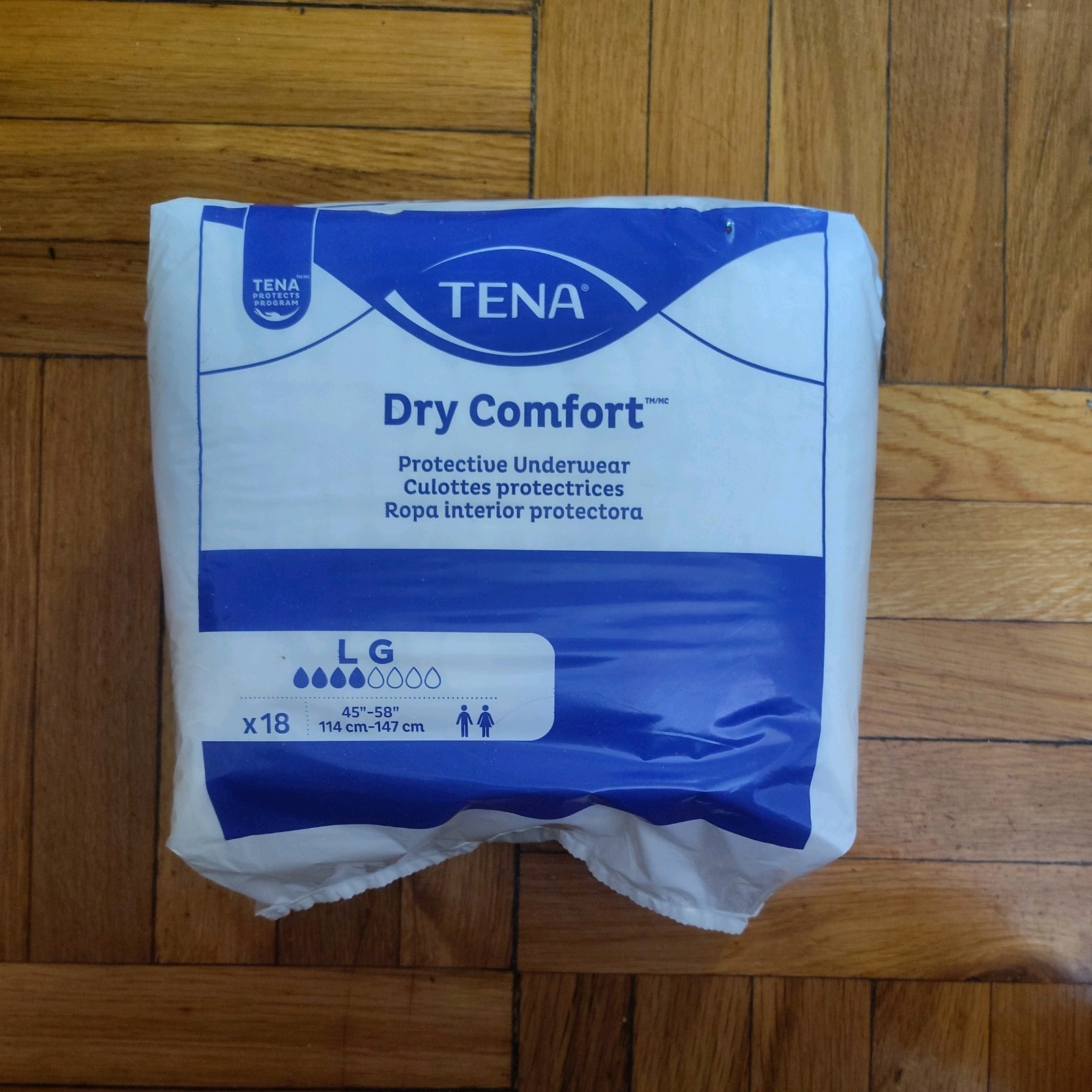  Tena Dry Comfort Protective Underwear Size LARGE 45”-58”