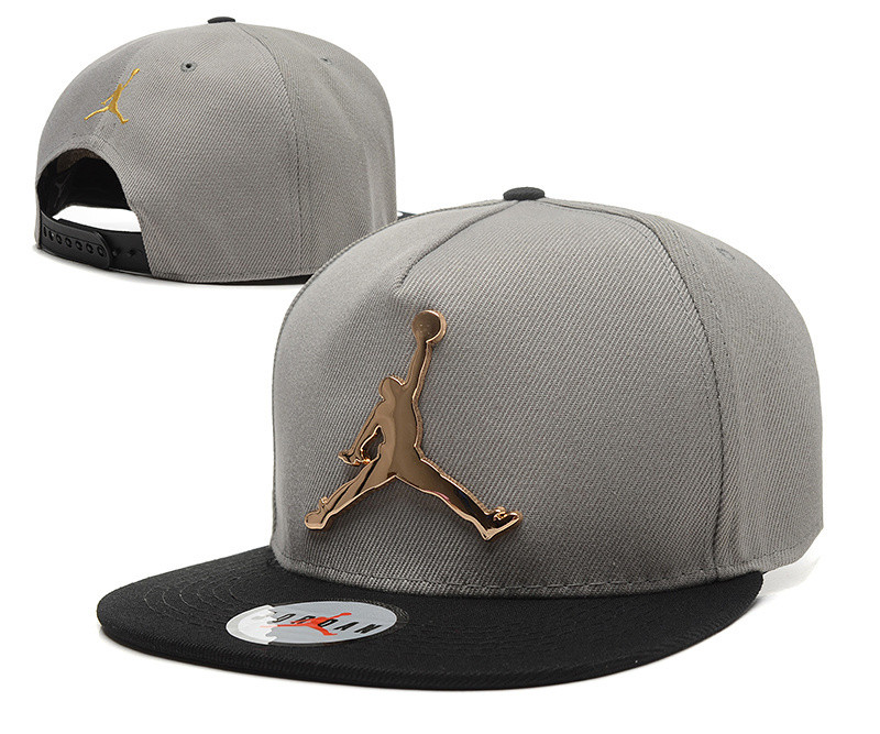 Jordan Classic Gold Jumpman Outdoor Casual Grey Baseball Cap Adjustable Unisex
