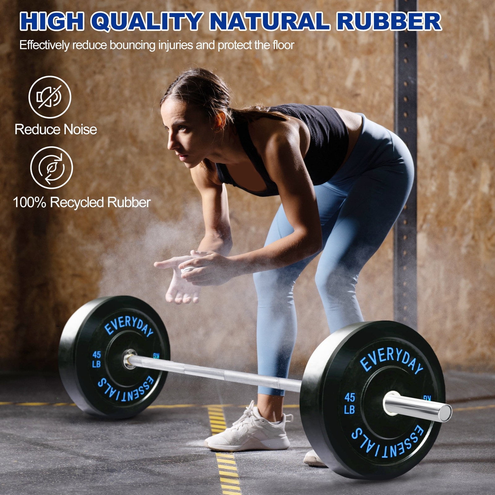 BalanceForm Olympic Bumper Plate Weight Plate, 45 Lbs Pair Black