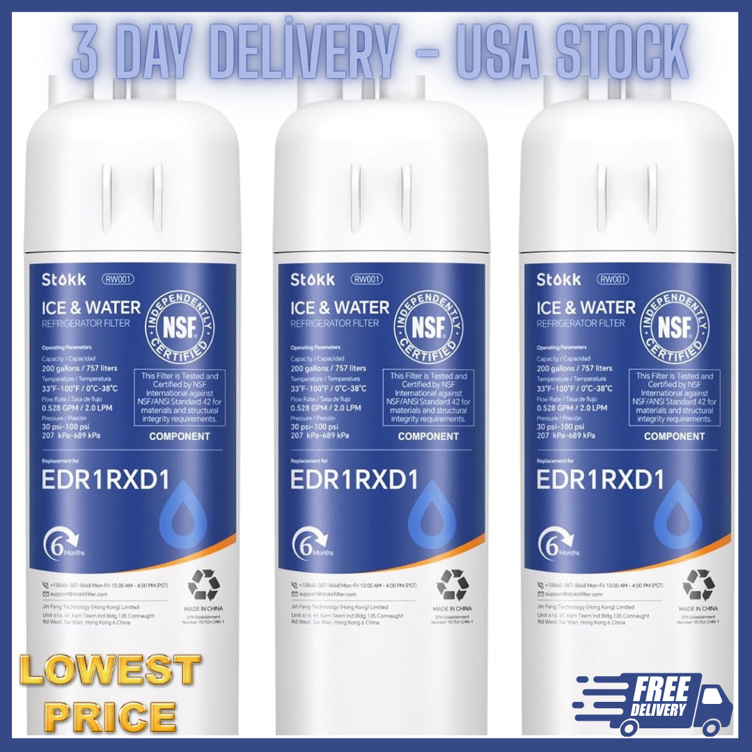 Whirlpool EDR1RXD1 Refrigerator Water Filter 1 | OEM Certified | 3-Pack Genuine Whirlpool EDR1RXD1 Refrigerator Water Filter 1 | OEM Certified | 3-Pack Genuine