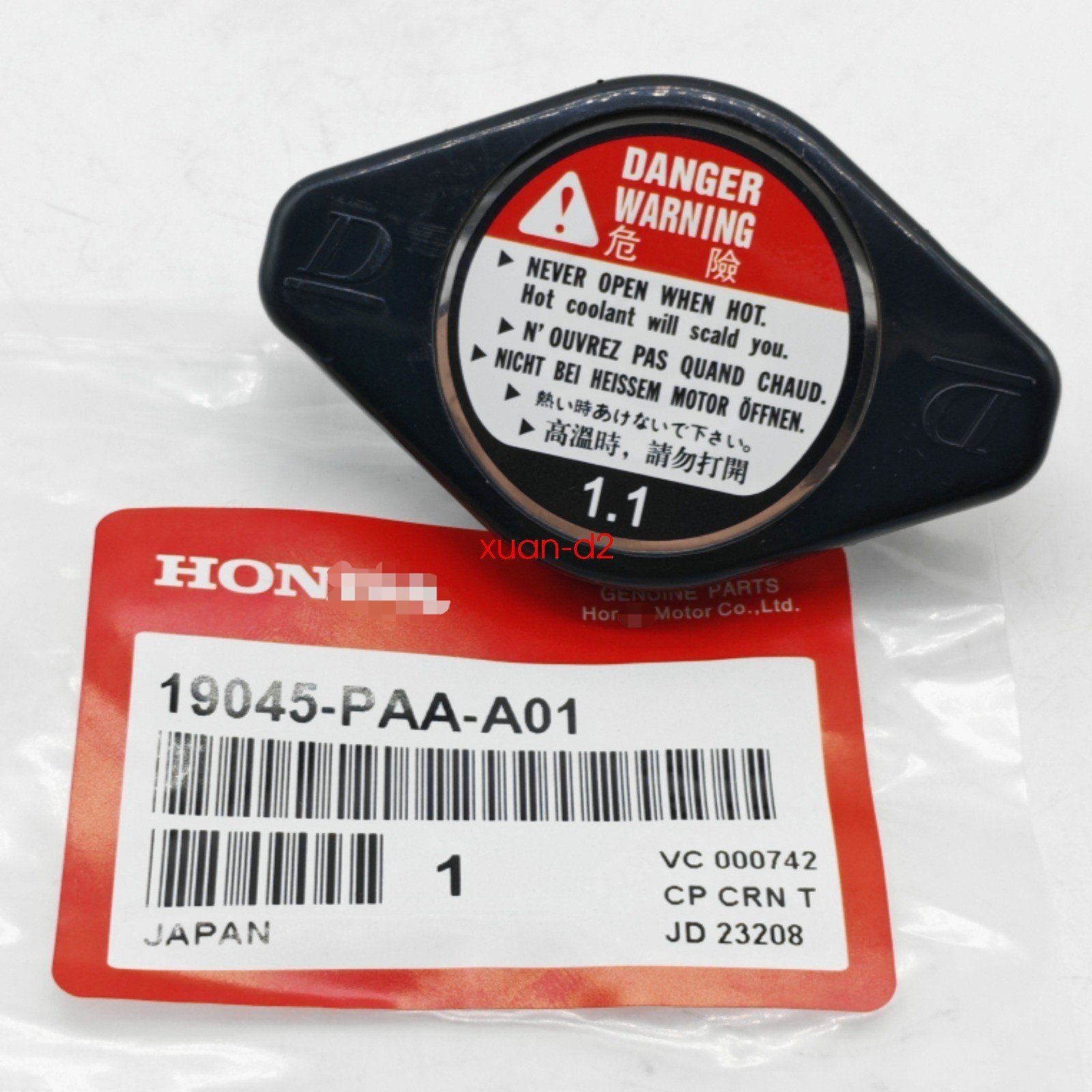 19045-PAA-A01 OEM Cooling Radiator Cap For 92-2025 Honda Accord Civic Acura RXL 19045-PAA-A01 OEM Cooling Radiator Cap For 92-2025 Honda Accord Civic Acura RXL