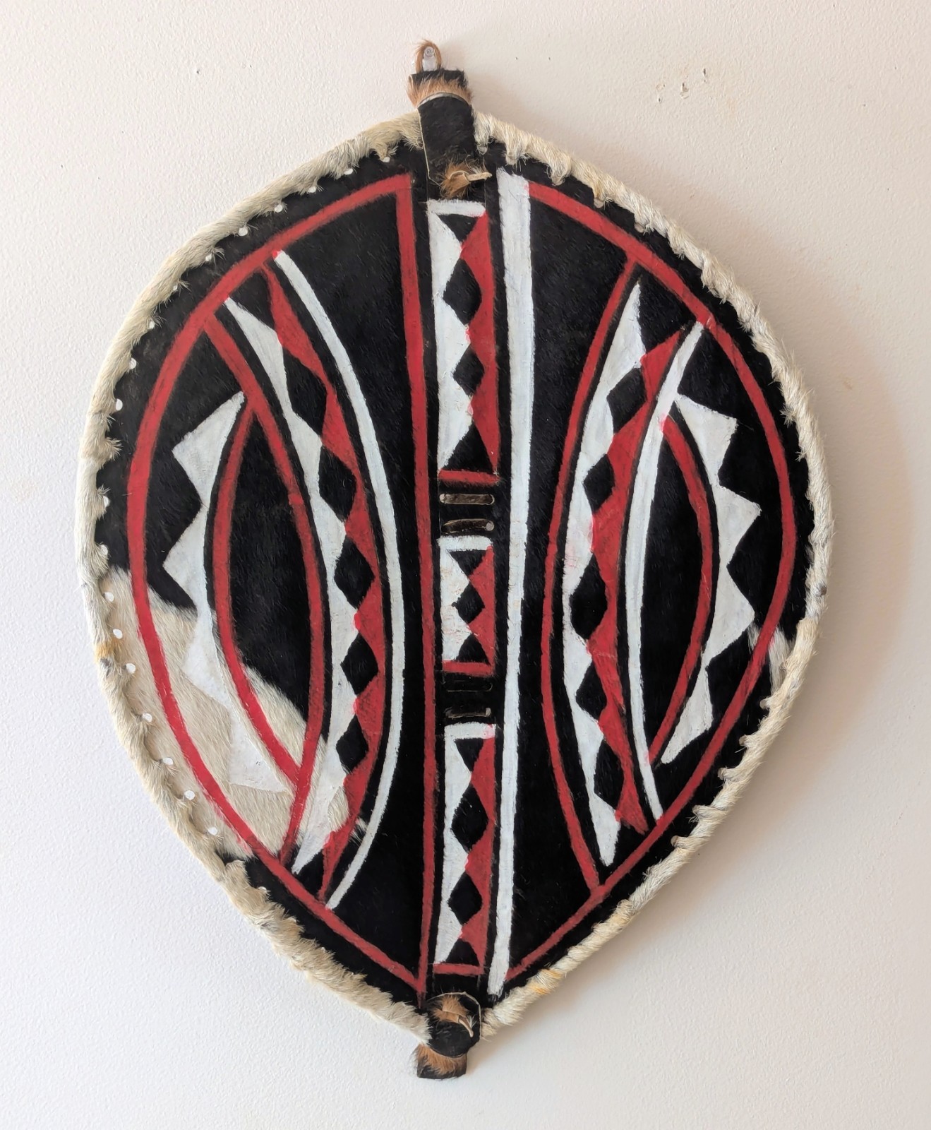 Handmade Authentic African Maasai Shield Wall  Painted Hide Tribal Art 28\