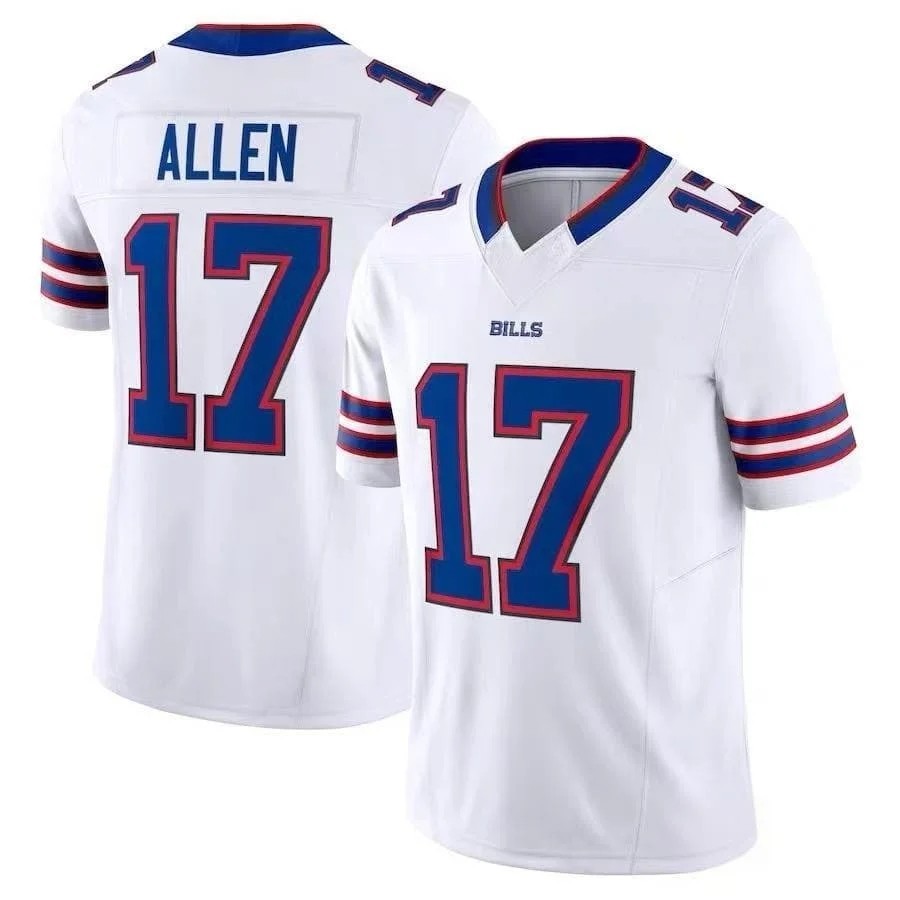 NWT Men's Bills #17 Josh Allen Red//White Stitched Game Player Jersey