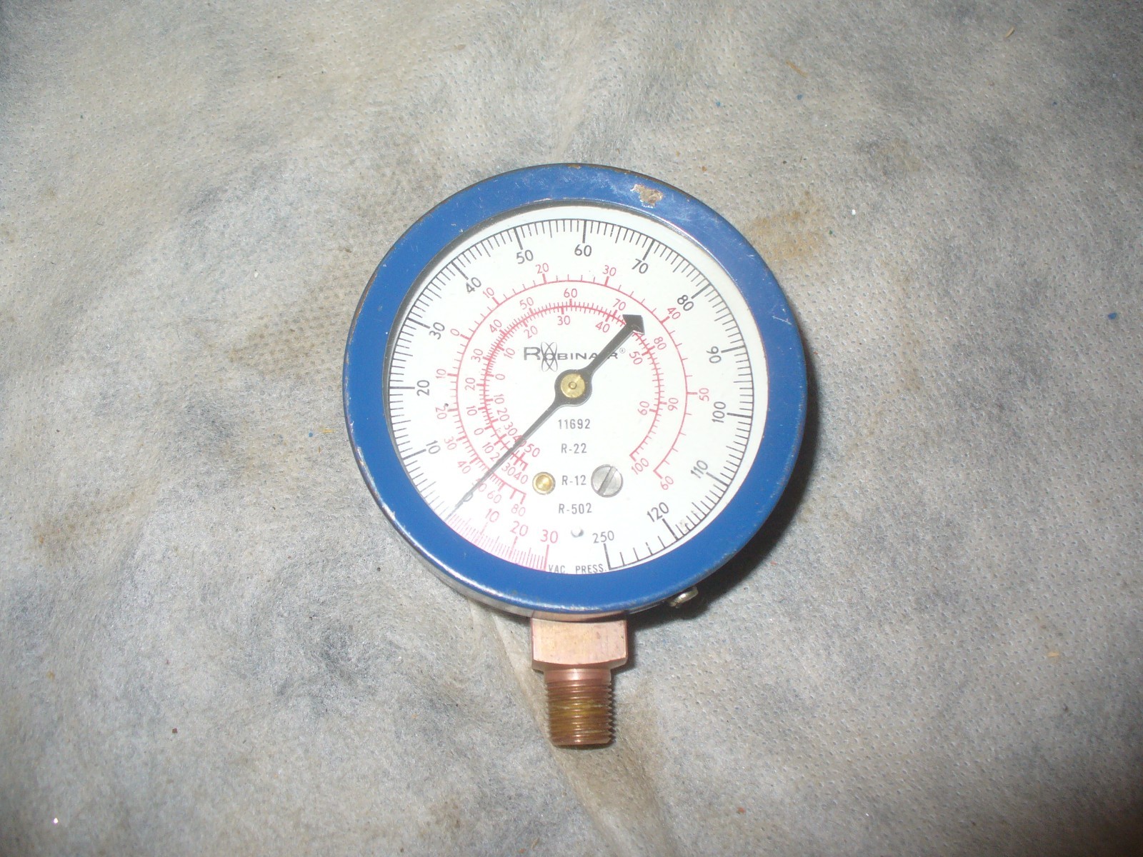 Vintage Robinair 11692 Blue Pressure Gauge 