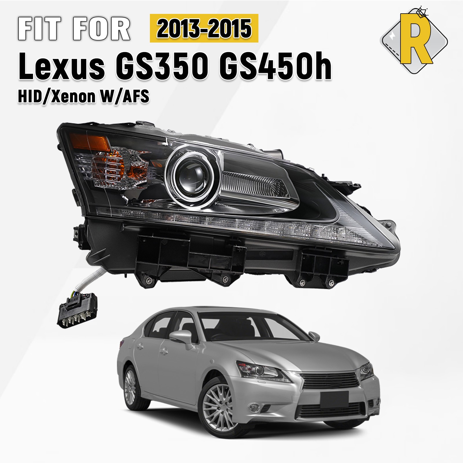 For 2013-2015 Lexus GS350 GS450h HID/Xenon Headlight W/AFS Right Passenger Side