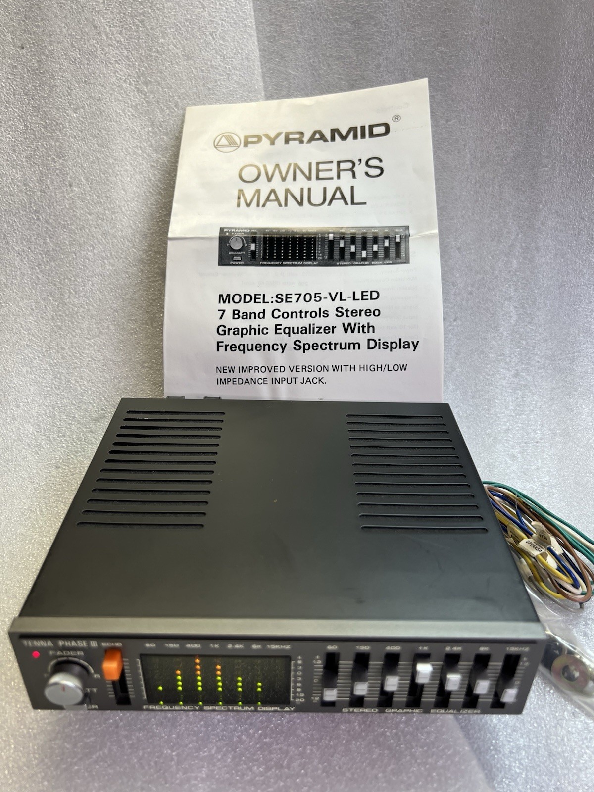 Vintage Pyramid Graphic Equalizer SE705-VL-LED 250 Watt 7 Band Spectrum 250 Watt