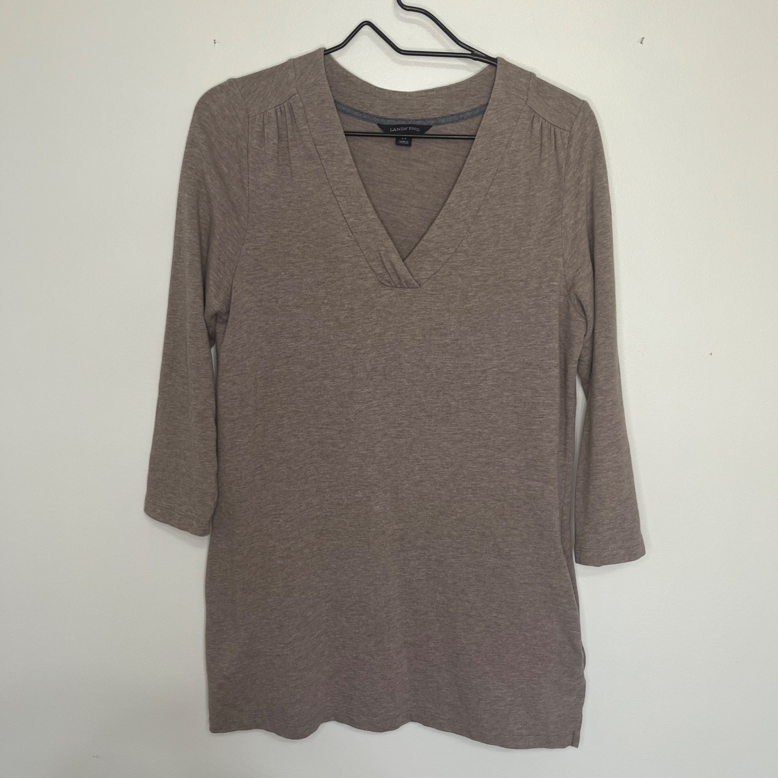 Lands End Tunic Women\'s S Pockets Neutral Capsule Minimalist Classic Everyday