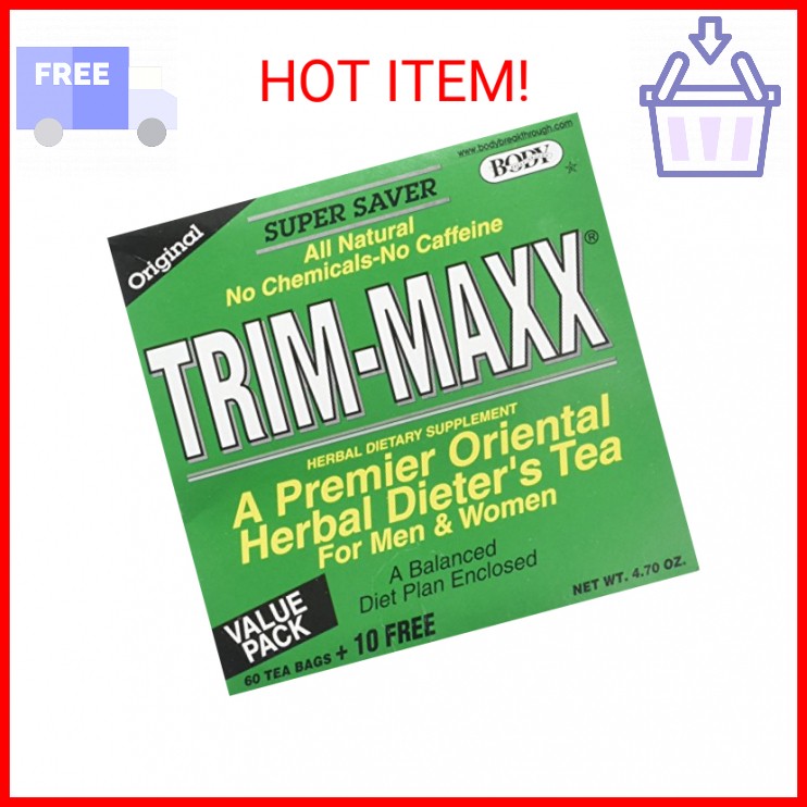 Body Breakthrough Trim Maxx Herbal Dieter\'s Tea -- 60 Tea Bags + 10 FREE