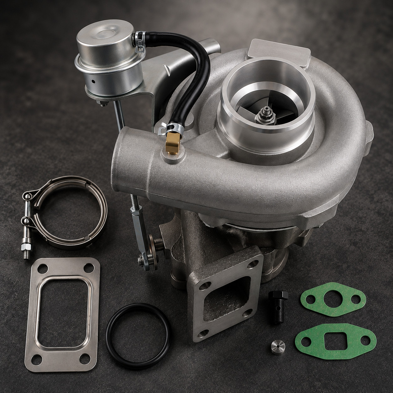 T3/T4 T04E Turbocharger Turbo V-BAND .63 A/R .5A/R Internal Wastegate Set New
