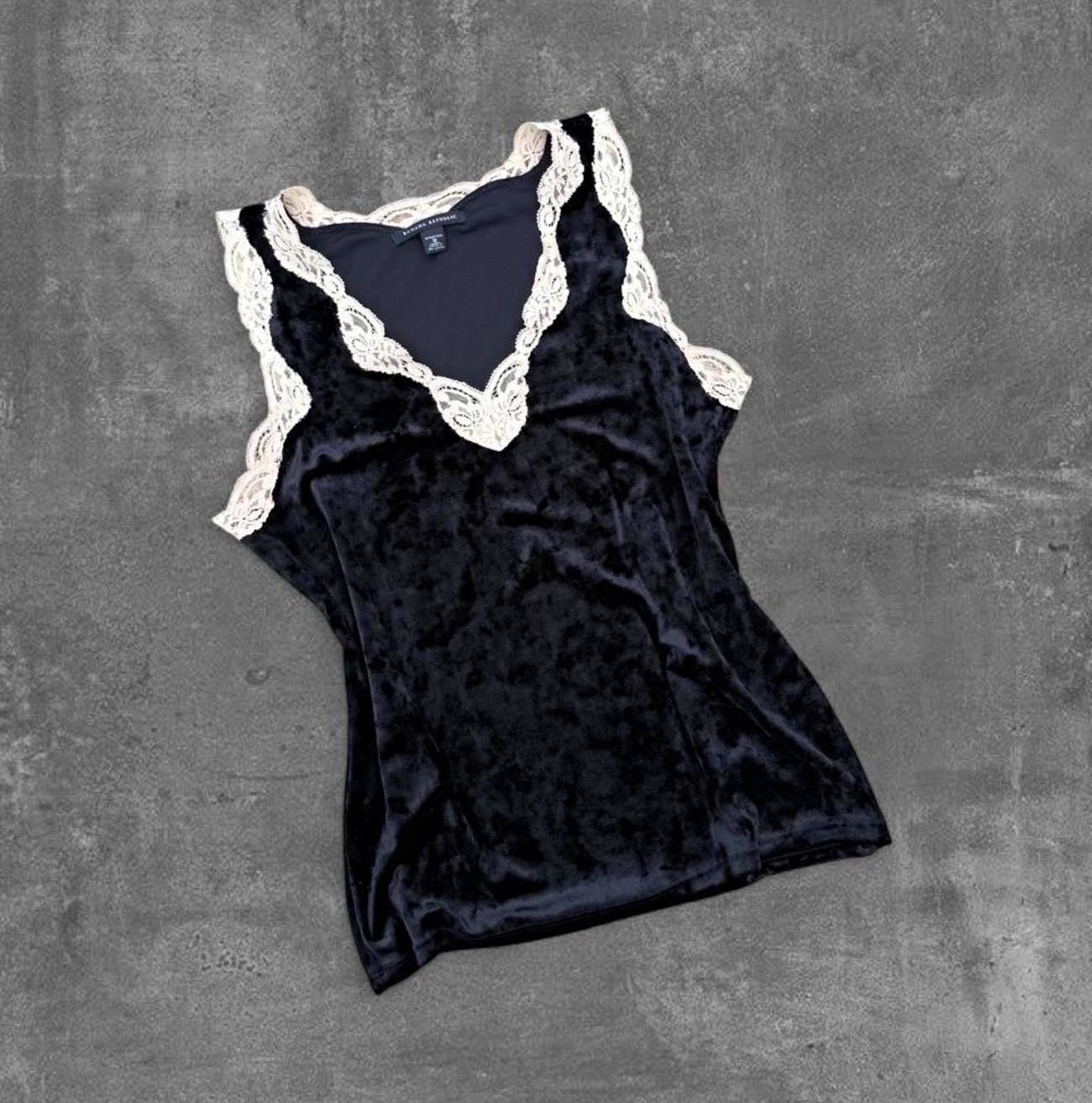 Velvet Lace Trim whimsigoth goth faire Black/White Solid Women’s Size M