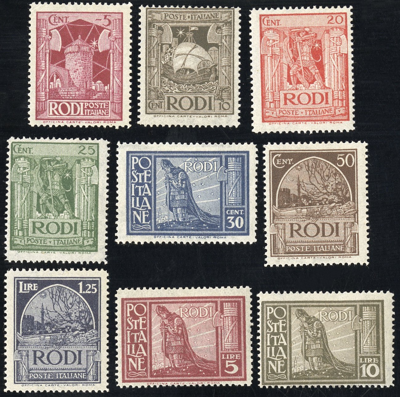 Aegean Island Stamps # 15-23 MLH VF Scott Value $460.00