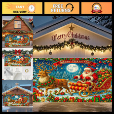 Christmas Garage Door Cover 6x13 Ft, Durable Polyester Holiday Decor, Festive Xm picture