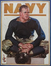 RARE ANTIQUE J.C. LEYENDECKER NAVY FOOTBALL PLAYER PRINT picture