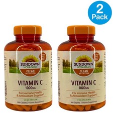 Sundown Vitamin C Supplement Caplets Vegetarian 1000 mg 300ct Exp 10/26 picture