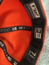 New Era 59FIFTY Miami Marlins Orange/Black MLB Fitted Cap Hat Size 7 3/8 picture