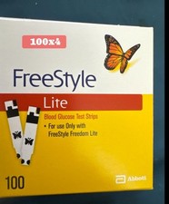 New Lot Of 400 Freestyle Lite Blood Glucose Test Strips - 100 X4 Exp 3.2028 OTC picture