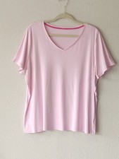 Talbots Pale Pink V-Neck Short Sleeve Tee PLUS SIZE PETITE 3XP picture