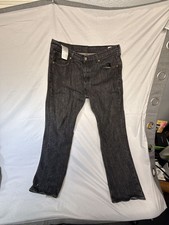 Vintage Levi's 501 Straight Leg Jeans Size 36x32 Black Denim button up, white picture