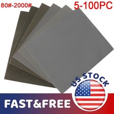 Waterproof Sandpaper 80-2000 Grit Wet Dry Sanding Sheets 5-100Pcs Automotive Use picture