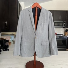 J Crew Spot Jacket Men’s Size M Light Blue W/ Striped Lining Cotton 😎🌞 picture