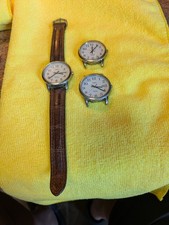 Timex Indiglo  Analog Wristwatch Lot of 3 (1 Leather Strap, 2 Heads) picture
