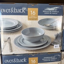 Over&Back 16 Piece Blue Lake Como Dinnerware Set Service for 4 picture