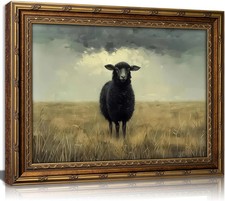 Vintage Gold Framed Vintage Sheep Wall art Antique Country Sheep Oil Painting Ca picture