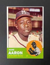 1963 Topps - Hank Aaron #390 Milwaukee Braves EX picture