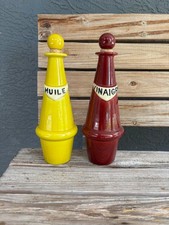Vintage 1950s Signed Pol Chambost French Ceramic Huile Vinaigre Set Mid Century picture