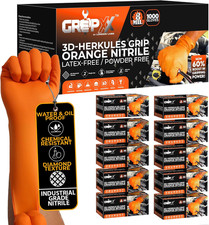 GRIPXX Herkules Grip Heavy Duty 8Mil Nitrile Gloves,3D Raised Diamond Texture-La picture
