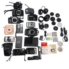 ❇️ *UNTESTED* Vintage Camera Lot Canon Pentax Polaroid Lenses Accessories picture