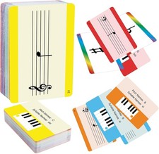 Music Flash Cards, 54 Piano Note Theory Flash Cards - Staff Notation, Pitch/Syll picture