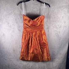 Jenny Yoo Collection Dress Womens 2 Orange Silk Strapless Fit & Flare Party picture