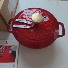 STAUB WA-NABE Lily 16cm Cherry Cast Iron Japanese Pot France picture