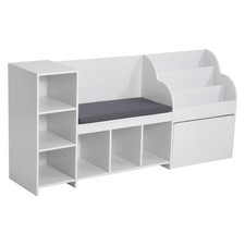 Uimoso Kids Wooden Reading Nook with Bench and Backrest, 66.9 x 15.8 x 31.5 in picture