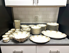 100-Piece Antique Haviland & Co. Limoges France China Set – Clover Leaf Pattern  picture
