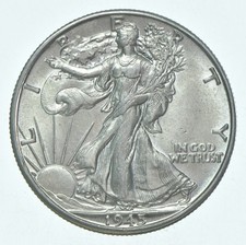 BU 1945-D Walking Liberty Half Dollar Uncirculated 90% Silver picture