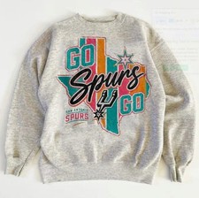 Go Spurs Go San Antonio Basketball ash color crewneck sweatshirt reprint VK13294 picture