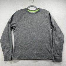 Champion Duo Dry Sweatshirt Mens Medium Gray Crewneck Sleeve Pocket Athletic picture
