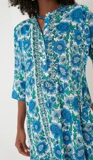 RO'S GARDEN Blue Dijon Classic Long Kurta XL picture
