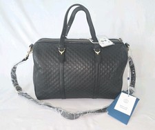 Gucci Microguccissima Black Leather Boston Satchel Crossbody Shoulder Bag picture