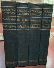 Carl Sandburg ABRAHAM LINCOLN: THE WAR YEARS Complete Volumes 1-4 Hardcover 1939 picture
