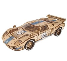 Ugears UGT-24 Endurance Racer, 3D Puzzle, 3.5-inch Height, Brown, Blue picture