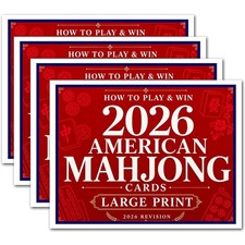 4Pcs Mah Jong Cards 2026, Easy to Read Rule Cards, Gifts for Mahjong Beginners picture