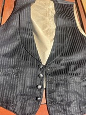 Antique Men’s Black Waistcoat 1926 Historical Display Costume Med Cosplay picture