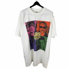 Vintage 1997 U2 Pop Mart World Tour Rock Band Graphic White Shirt Size XL picture