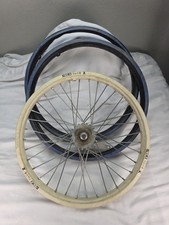 Old School Bmx Used White & Blue ACS Z Rims  ACS 20” Bicycle Wheels lot of 3.  picture