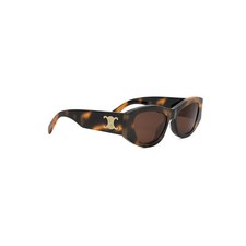 Celine TRIOMPHE CL 40308U 53E Shiny Havana/Brown Geometric Women's Sunglasses picture