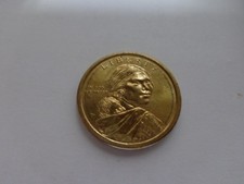 SACAGAWEA 1621 Wampanoag Treaty USA $1 Dollar Coin Gold Color 2011 D  VERY RARE picture